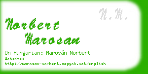 norbert marosan business card